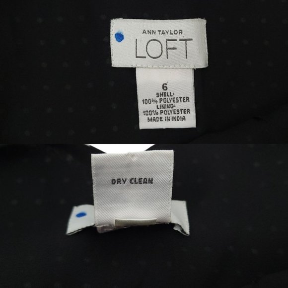 Ann Taylor Loft Black White Polka Dot Dress Size 6 Sleeveless Tied Knot Shoulder - Picture 7 of 13